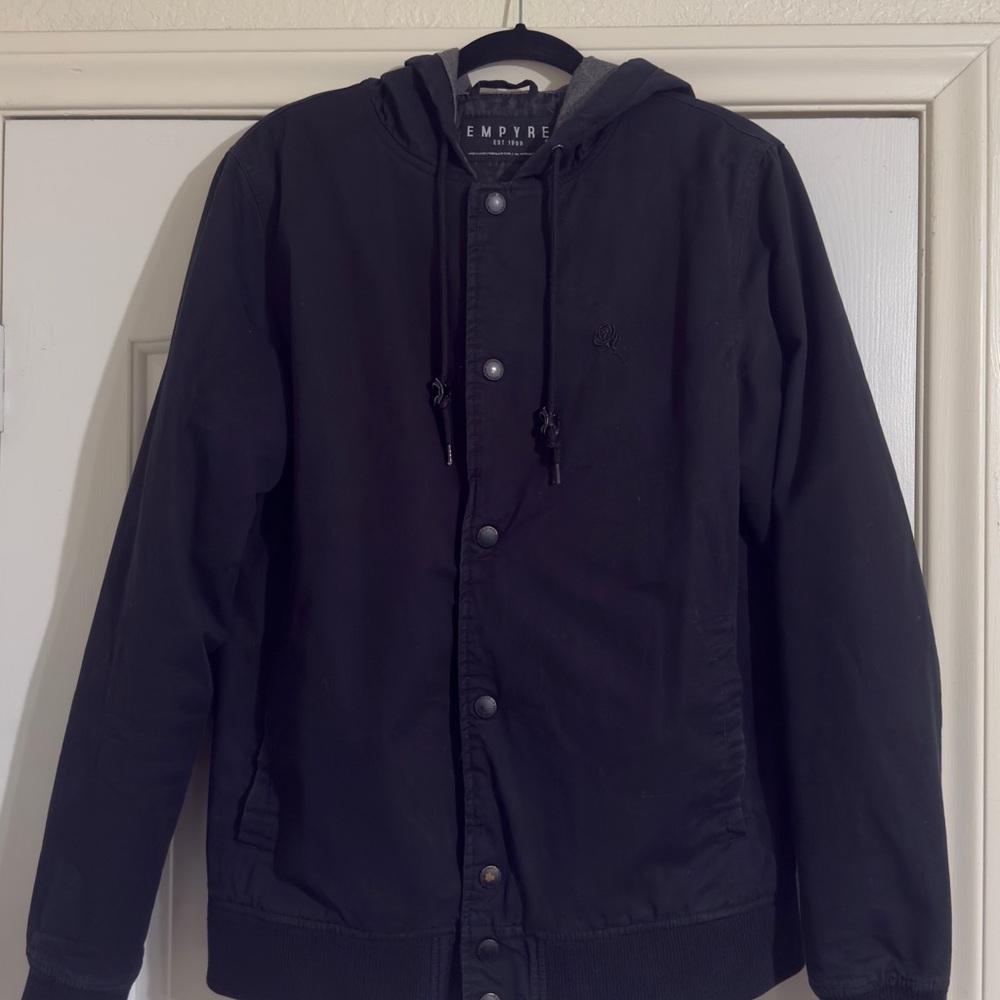 Empyre Black Hooded Bomber Jacket